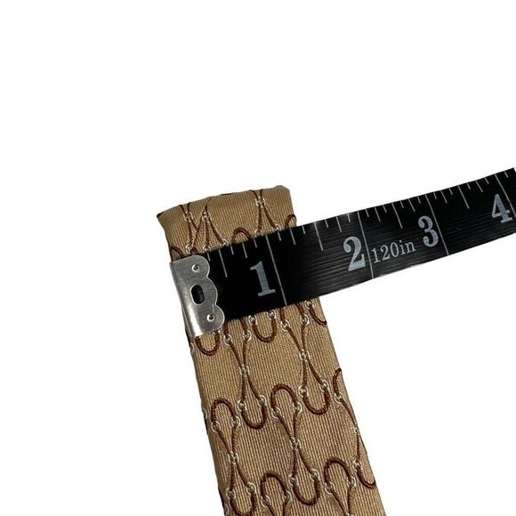 Gucci Golden Brown Silk Necktie Interlocking GG Pattern Men’s - Picture 7 of 9